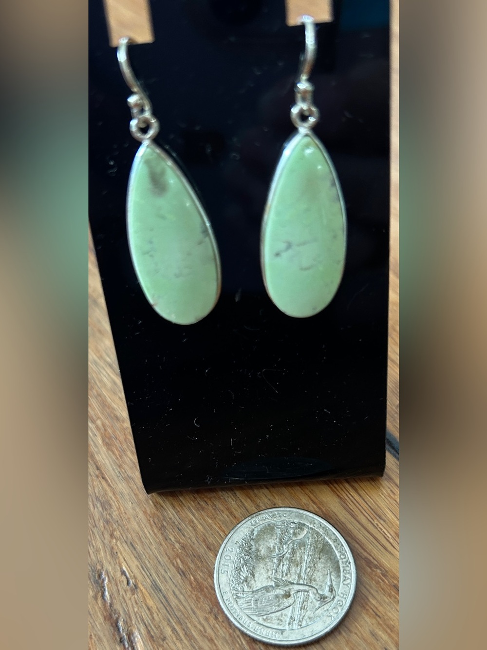 Lemon  Chrysoprase and sterling silver dangle earrings. NWOT